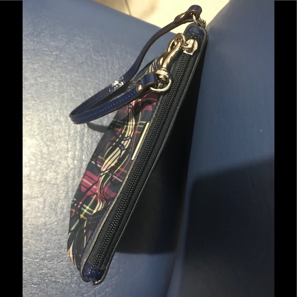 Coach multi plaid tartan patent leather wristlet - Picture 3 of 16